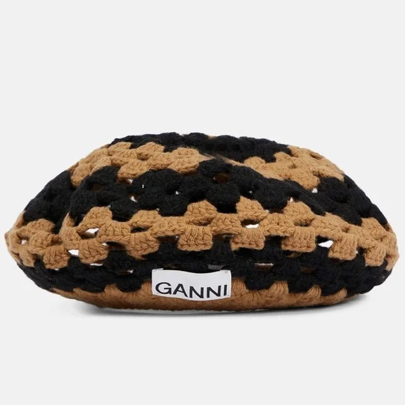 Ganni Lambswool Crochet Beret - Picture 3 of 7